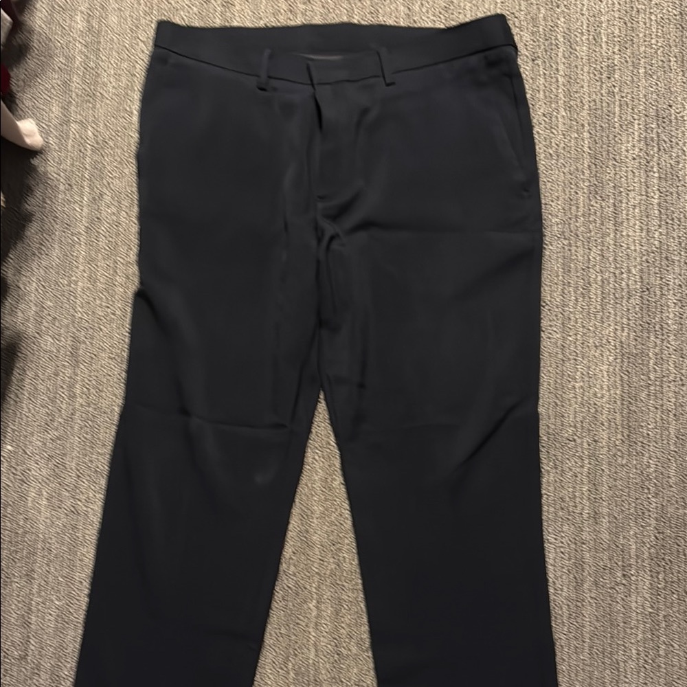 Black Dress Pants with Flat-Front Design